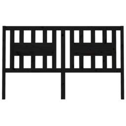 Berkfield Home Headboard Black 206x4x100 cm Solid Wood Pine - Size: 206 x 4 x 100 cm - thumbnail 1