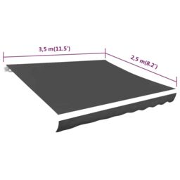 Berkfield Home Awning Top Sunshade Canvas Anthracite 350x250 cm in Black - thumbnail 5