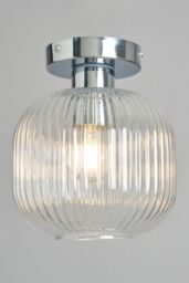 BHS Lighting Lynda Chrome Flush Bathroom Ceiling Light in Silver - thumbnail 1