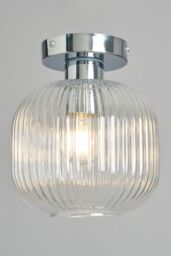 Lynda Chrome Flush Bathroom Ceiling Light