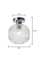 BHS Lighting Lynda Chrome Flush Bathroom Ceiling Light in Silver - thumbnail 5