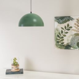 ValueLights Stassi Mushroom Dome Metal Drop Hanging Pendant Ceiling Light with LED Bulb in Green - thumbnail 5