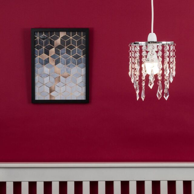 ValueLights Clear Acrylic Droplets Silver Ceiling Pendant Shade - image 1
