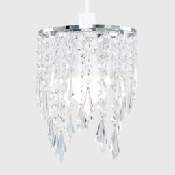 ValueLights Clear Acrylic Droplets Silver Ceiling Pendant Shade - thumbnail 4