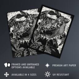 Artery8 Sunflower Stylised Flower Bloom Reijer Stolk Framed Wall Art Print in Black - Size: A4 - thumbnail 2