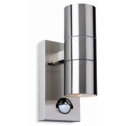 Netlighting Colt 2 Light Outdoor Up Down Wall Light Light PIR Stainless Steel IP44 GU10 in Grey