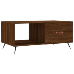 Berkfield Home Coffee Table Brown Oak 90x50x40 cm Engineered Wood - Size: 90 x 50 x 40 cm - thumbnail 2