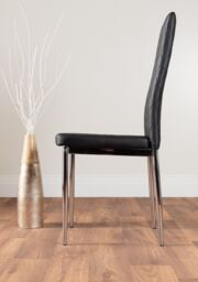 FurnitureboxUK Carson White Marble Effect Dining Table & 6 Milan Chrome Leg Chairs in Black - thumbnail 5