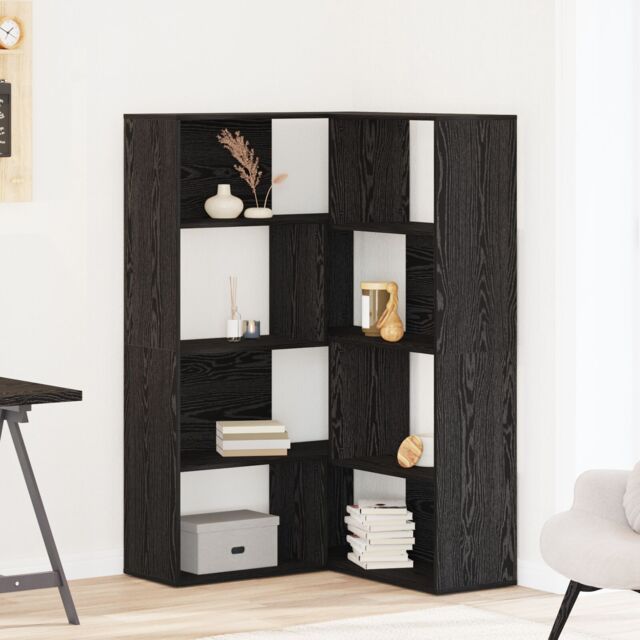 Berkfield Home Corner Cabinet Black Oak 140x30x140 cm Engineered Wood - Size: 140 x 30 x 140 cm - image 1