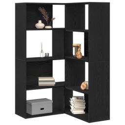Berkfield Home Corner Cabinet Black Oak 140x30x140 cm Engineered Wood - Size: 140 x 30 x 140 cm - thumbnail 3