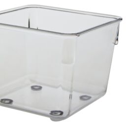 Orsina Sturdy Build Small Set Of Two Square Kitchen Organisers, Integrated Handle Narrow Storage Boxes For Fridge in Clear - thumbnail 2