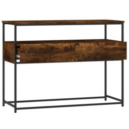 Berkfield Home Decorative Console Table Smoked Oak 100x40x75 cm Engineered Wood in Brown - Size: 100 x 40 x 75 cm - thumbnail 5