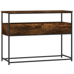 Berkfield Home Decorative Console Table Smoked Oak 100x40x75 cm Engineered Wood in Brown - Size: 100 x 40 x 75 cm - thumbnail 3