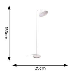 ValueLights Morris Retro Dome Metal Freestanding Floor Lamp with LED Bulb in White - thumbnail 6