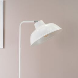 ValueLights Morris Retro Dome Metal Freestanding Floor Lamp with LED Bulb in White - thumbnail 3