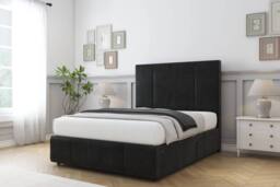 "Sloomy Lisbon Plush Divan Set 2 Drawers-54"" Headboard-Footboard in Black - Size: Super King" - thumbnail 3