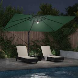 Berkfield Home Green Cantilever Umbrella Green Polyester, Metal Large - thumbnail 4