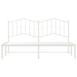 Berkfield Home Metal Bed Frame with Headboard White 183x213 cm - thumbnail 5