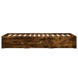 Berkfield Home Modern Bed Frame with Drawers without Mattress Smoked Oak 135x190 in Brown - Size: Double - thumbnail 7
