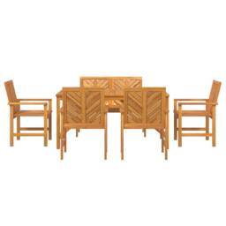 Berkfield Home 5 Piece Garden Dining Set Solid Wood Acacia in Brown - thumbnail 8