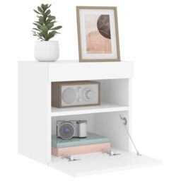 Berkfield Home TV Wall Cabinet with LED Lights White 40x30x40 cm - Size: 40 x 30 x 40 cm - thumbnail 7