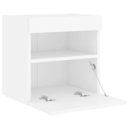 Berkfield Home TV Wall Cabinet with LED Lights White 40x30x40 cm - Size: 40 x 30 x 40 cm - thumbnail 8