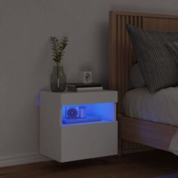 Berkfield Home TV Wall Cabinet with LED Lights White 40x30x40 cm - Size: 40 x 30 x 40 cm - thumbnail 4
