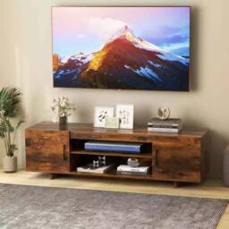 Costway 152 cm Entertain Center TV Stand for TVs up to 70 Inches in Brown - thumbnail 7