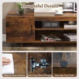 Costway 152 cm Entertain Center TV Stand for TVs up to 70 Inches in Brown - thumbnail 8