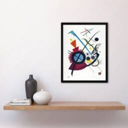 Artery8 Wassily Kandinsky Framed Wall Art Print Violet Abstract Painting in White - Size: A4 - thumbnail 2
