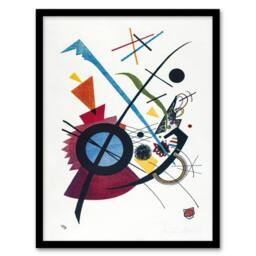 Artery8 Wassily Kandinsky Framed Wall Art Print Violet Abstract Painting in White - Size: A4 - thumbnail 1