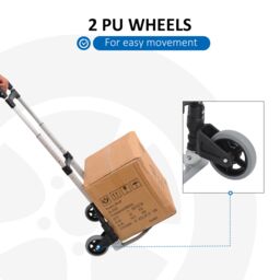 HOMCOM Heavy Duty Aluminium Foldable Hand Truck Trolley, 70KG Load Capacity in Silver - thumbnail 5