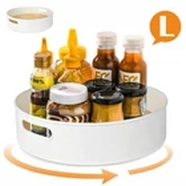 Havendro Large - 30*10cm Lazy Susan Organizer Rotating Tray Home Spice Rack in White - image 1