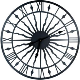 "mysmartbuy Black Open Face 24"" Sun Design Indoor or Outdoor Clock - Battery Powered Weather Resistant Metal Wall Fence Clock - 60cm Diameter" - thumbnail 3