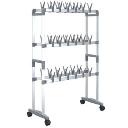 Berkfield Home Shoe Rack with Wheels Silver 66x27x100 cm - Size: 66 x 27 x 100 cm - thumbnail 2