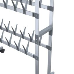 Berkfield Home Shoe Rack with Wheels Silver 66x27x100 cm - Size: 66 x 27 x 100 cm - thumbnail 5