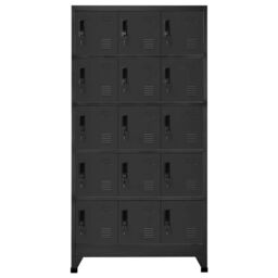Berkfield Home Locker Cabinet Anthracite 90x40x180 cm Steel in Black - Size: 90 x 40 x 180 cm - thumbnail 2