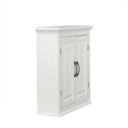 Teamson Home Wall-Mounted Bathroom Cabinet with Adjustable Shelves, White/Bronze in White - thumbnail 6