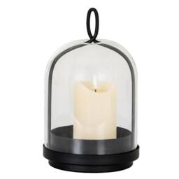 Lemon Pavilion Furniture and Decor Nysa Medium Candle Holder with Glass Cloche - L15xW15xH25 cm - Black - thumbnail 2