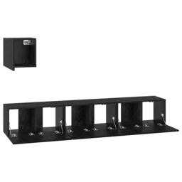 Berkfield Home TV Unit Set 4 pcs Black oak 60 x 30 x 30 cm Engineered wood - thumbnail 7