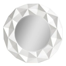 Orsina 3D Effect High Gloss Wall Mirror in White - thumbnail 3