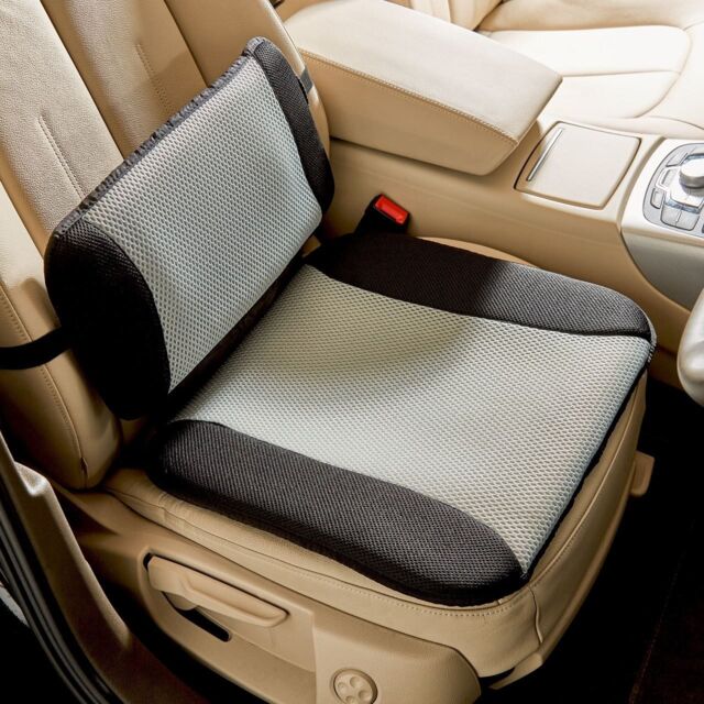 mysmartbuy Cooling Lumbar Support Car Seat or Chair Cushion - Non-Slip Elastic Fastening Breathable Comfy Seat Protector Cushion in Grey