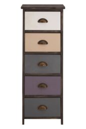 Orsina Stylish Compact 5 Drawers Chest, Modern Chest Of Drawers For Livingroom, Minimalist Storage Chest For Lounge in Brown - thumbnail 1