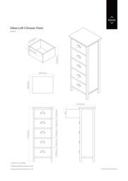 Orsina Stylish Compact 5 Drawers Chest, Modern Chest Of Drawers For Livingroom, Minimalist Storage Chest For Lounge in Brown - thumbnail 2