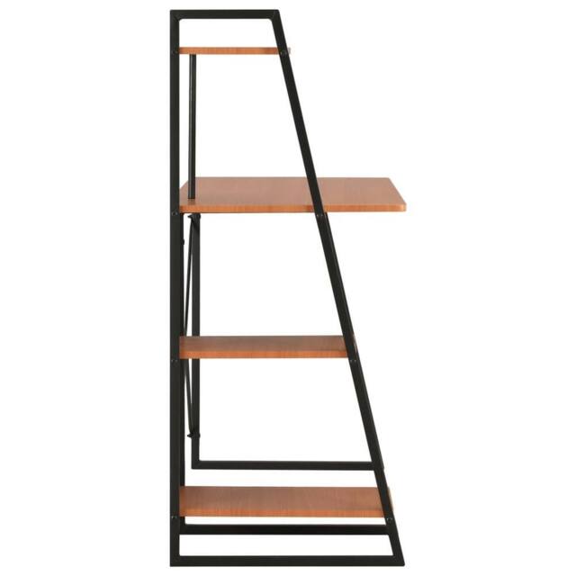 Berkfield Home Elegant Desk with Shelving Unit Black & Brown 102x50x117 cm - Size: 102 x 50 x 117 cm - image 1