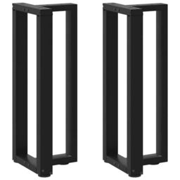 Berkfield Home Console Table Legs T-Shaped¬†2 pcs Black 38x25x(72-73) cm Steel - thumbnail 1