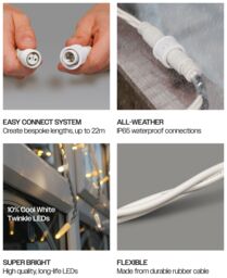 Xmas Haus Icicle Lights 60/40/20 Drop White 2m/60 LED Warm White 10% - thumbnail 6