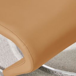 FurnitureboxUK Set of 2 Willow Contemporary Z Shaped Faux Leather Dining Chairs With Silver Chrome Metal Legs in Mustard - thumbnail 7