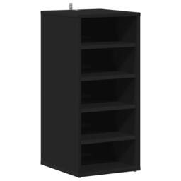 Berkfield Home Shoe Cabinet Black 31.5x35x70 cm Engineered Wood - thumbnail 1