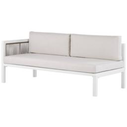 Wyld and Coco 4 Seater Left Hand L Shaped Aluminium Outdoor Lounge Set Glass in White - thumbnail 7